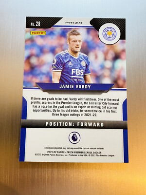 Jamie Vardy 2021-22 Panini Prizm Premier #28 Silver Prizm SP