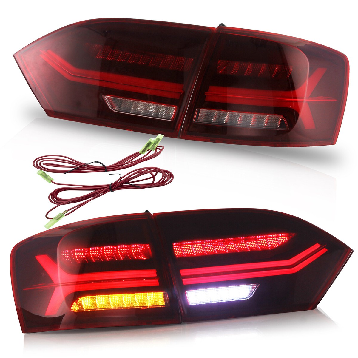 Custom Smoked LED Tail Lights With Sequential Turn Signals For 2011-2014 Volkswagen Jetta (MK6)