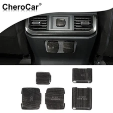 5X Central Control Power Socket Cover Trim For Ford F150 2021+Black Wood Grain