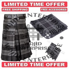 Scottish Grey Watch tartan Utility kilt for Men's - Handmade kilt  Accessories