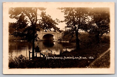 Hatch Bridge Albert Lea Minnesota MN c1910 Real Photo RPPC
