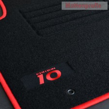 Velours Fußmatten Edition Logo rot passend für Hyundai i10 ab Bj.12.2013 -