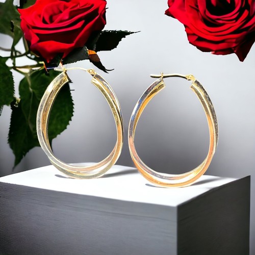 Sterling Silver 14k Gold Hoop Earrings