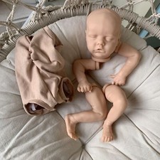 17" Unpainted Reborn Doll Kits Twin B Newborn Baby with Cloth Body Parts DIY Toy