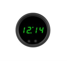 2 116 Universal Automotive Digital Clock Green Led Gauge Black Bezel Usa Made