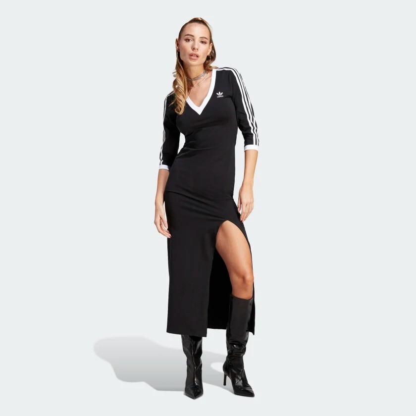 【adidas Originals】Classics 3 Stripes マキシドレス 関送込 ADIDAS originals 3-Stripes Maxi Dress Black M | eBay