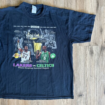 LA Lakers vs Boston Celtics NBA Finals 2008 2side T-shirt Size XL