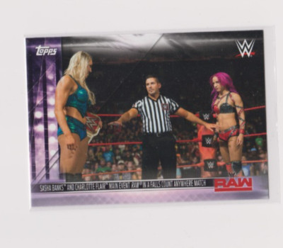 2019 Topps WWE Summer Slam Women's Evolution #DR-27 Sasha Banks vs Charlotte Fla
