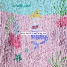 8pc MERMAID TWIN QUILT MERMAIDS SHEETS  THROW PILLOWS  Sea Life Beach