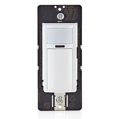 Motion Sensor Switch, Auto/Manual, No Neutral, Single Pole, White