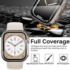PC Firm Cover for Apple Watch Case 45mm 41mm 44mm 40mm 42mm 38mm Glass Appearanc