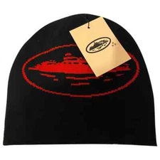 Corteiz Alcatraz Skully Beanie - RED & Black  Brand New + tags