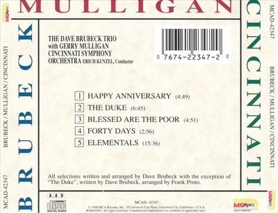 DAVE BRUBECK TRIO WITH GERRY MULLIGAN DAVE BRUBECK TRIO WITH GERRY MULLIGAN & TH