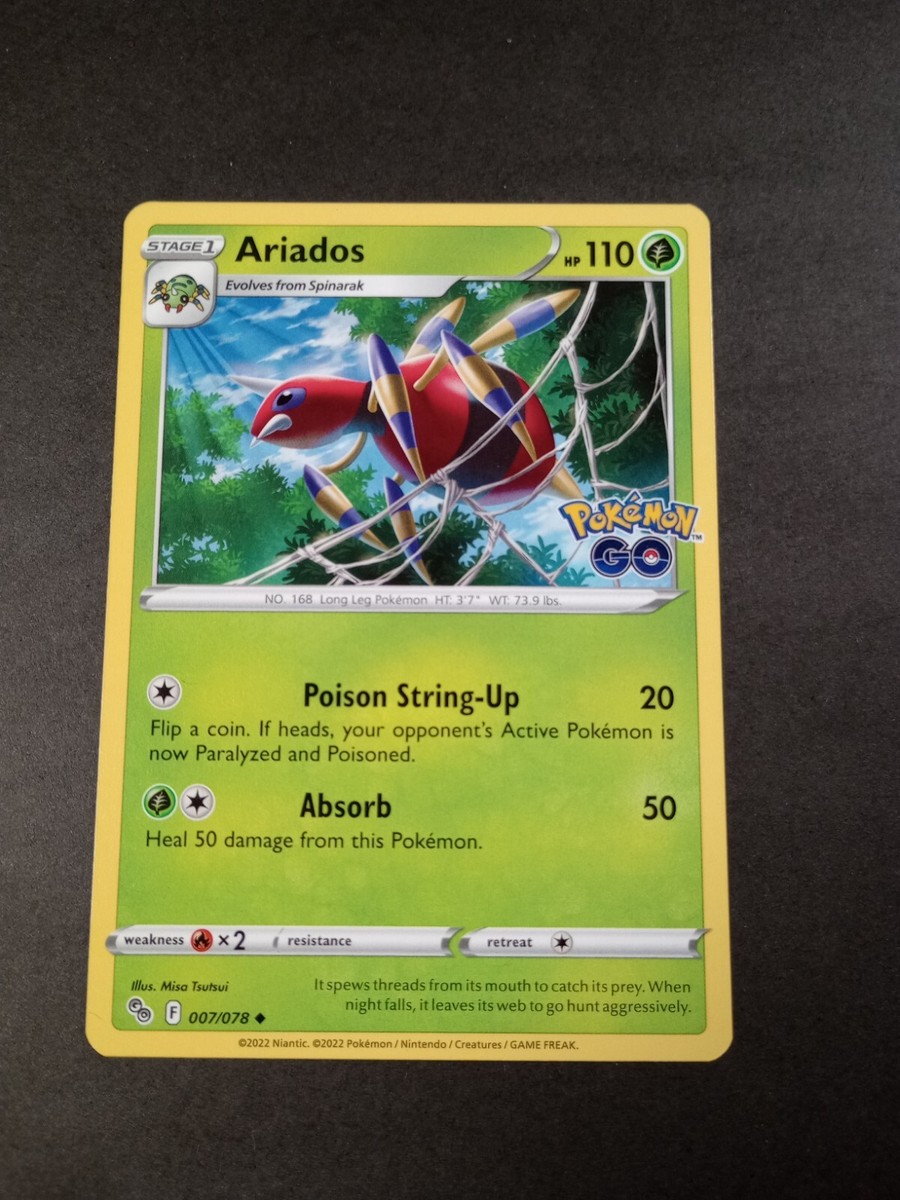 Pokemon Go Ariados Uncommon Card 007/078 NM