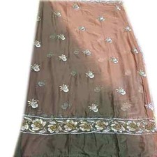 Vintage Dual Shade Dupatta Georgette Embroidered Long Stole Wrap scarf Hijab
