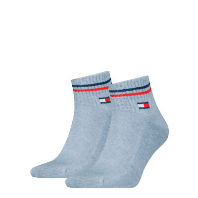 Tommy Hilfiger Unisex Quarter-Socken 2-er Pack| Gr. 35/38 | Light Blue