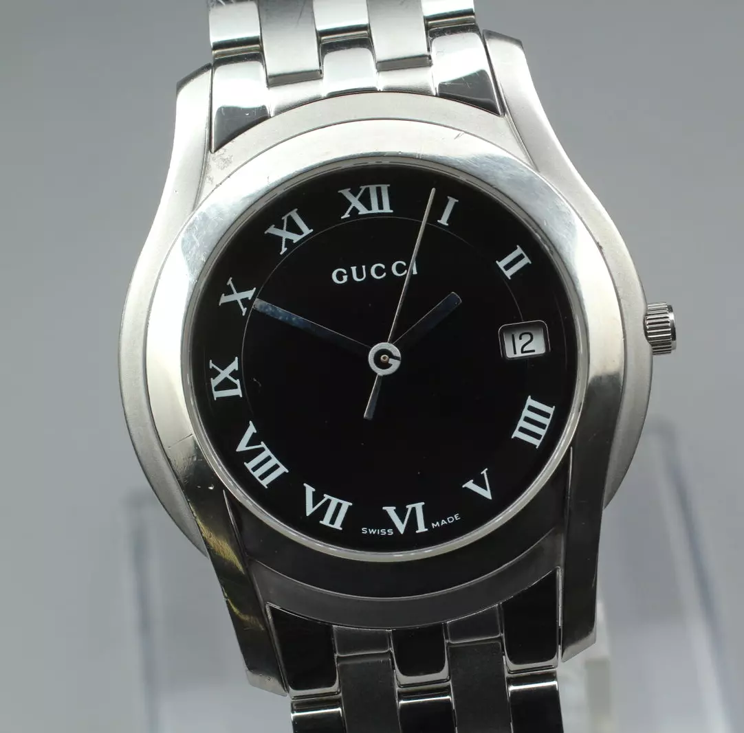 Montre homme vintage [N Mint] GUCCI 5500M cadran noir date Qz fabrication suisse JAPON