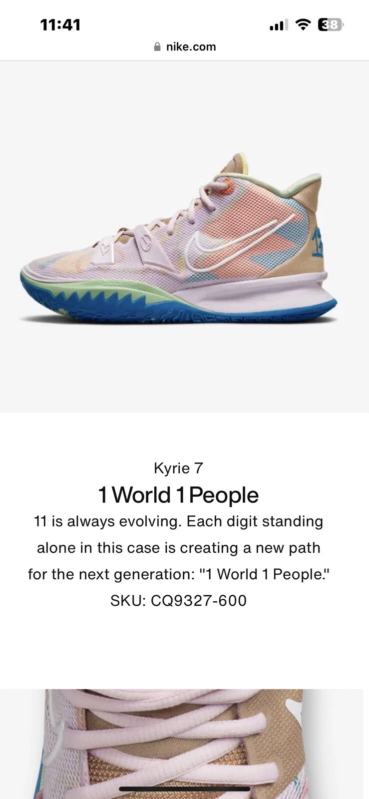 NIKE Kyrie 7 '1 Mondo 1 Persone' Rosa da scaffale