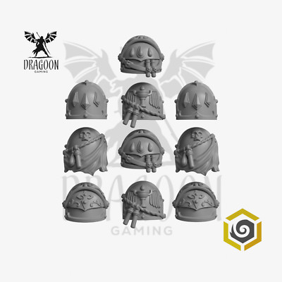 Crimson Lords Phobos Schulterstücke Conversion Bits für Prime 28mm Space Knights