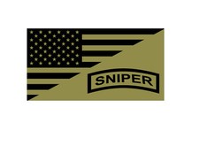 USA FLAG UNITED STATES ARMY SNIPER TACTICAL VINYL DECAL STICKER