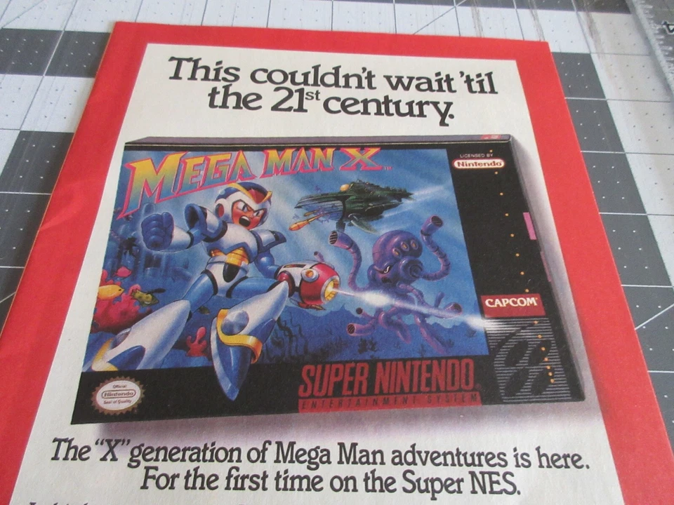 1993 Vtg Video Game Print Ad - MEGA MAN X - SUPER NINTENDO SNES - CAPCOM - Image 2 of 3
