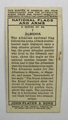 1936 Player's National Flags & Arms #1 Albania 122E | eBay