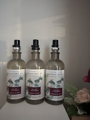 3 New TEA   TREE + PEPPERMINT Bath Body Works Essential Oil Mist Aromatherapy