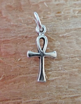Sterling Silver TINY 14x8mm Ankh Charm! Egyptian Symbol