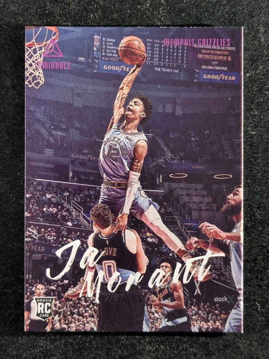 2019-20 Panini Chronicles JA MORANT RC Pink Luminance Memphis Grizzlies #165