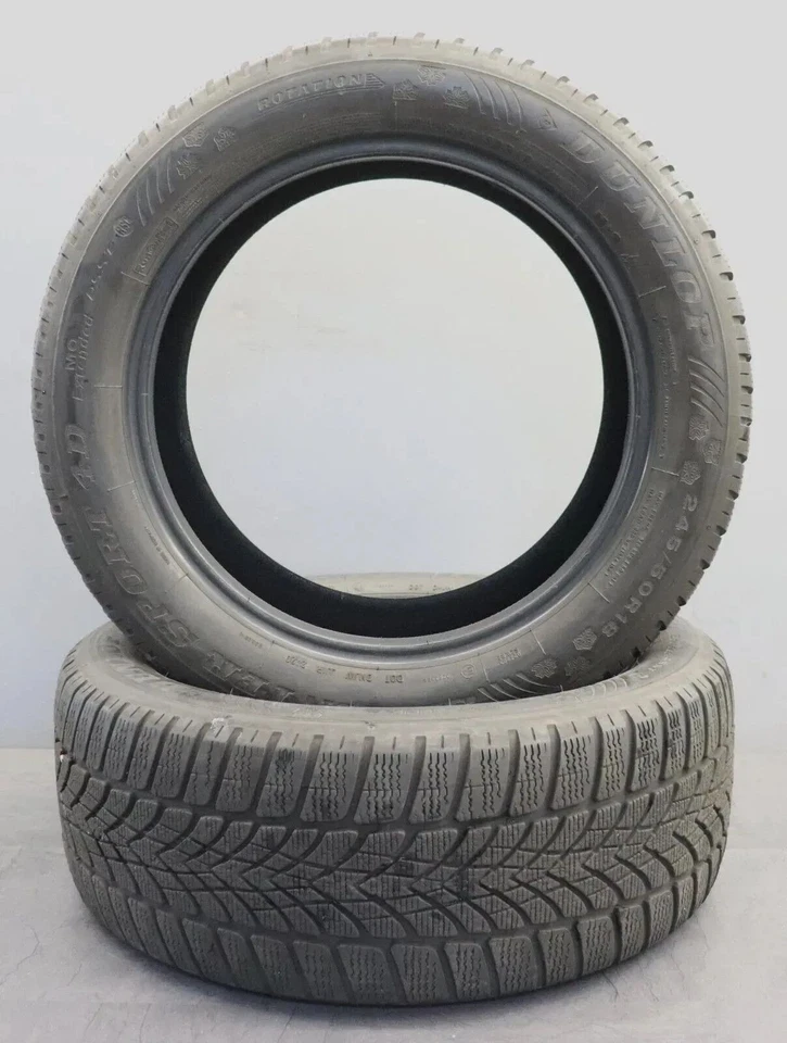 2xWinterreifen Dunlop SPWinterSport 4D Runflat 245/50R18 104V XL RSC MOE 5mm - Bild 2 von 3