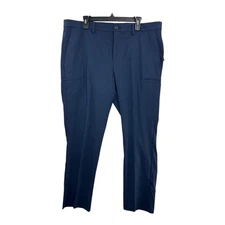 Perry Ellis Portfolio Mens 38x32 Slim Fit Flex Stretch Grip Waist Dark Sapphire