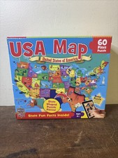 MasterPieces 60 Piece Educational Jigsaw Puzzle for Kids - USA Map State Shaped