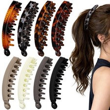 8PCS Banana Hair Clips for Women, Cute and Stylish French Hair Claw Clips, To...