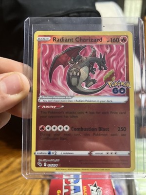 Pokémon Radiant Charizard Card with Excited Heart Ability and Combustion Blast