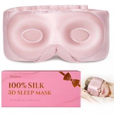 Pure Silk 3D Sleep Mask for Women, Luxury 100 22 Momme Mulberry Silk 3D Cont...