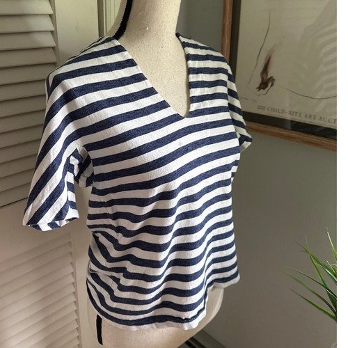 VINEYARD VINES Womens Top XS Blue White Striped Nautical Coastal Preppy Casual - Picture 4 of 10