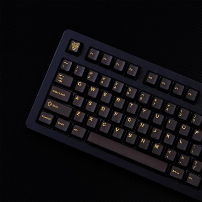 114 Keys Translucent Keycaps Cherry Profile Doubleshot Black Keycap Set Fit f...