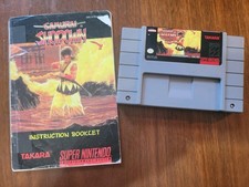 SAMURAI SHODOWN Super Nintendo SNES Cartridge and Manual TESTED & WORKING