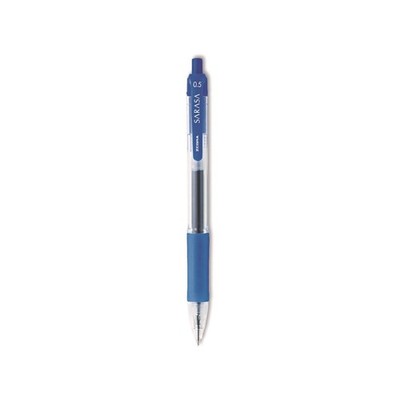 Zebra  Sarasa Retractable Gel Pen, Blue Ink, Fine, Dozen