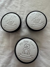 Baby Keepsake Box Set of 3 My First Tooth My First Curl Black Velvet Silver