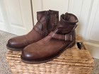 FREEBIRD Men's RAILROAD Brown Rustic Buckle/Zip Leather Boots - Size 11 - $350 — photo 6