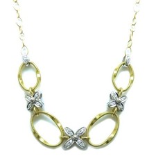 Collana con ciondolo Marco Bicego Marrakech Onde diamante oro giallo e bianco 18 kt