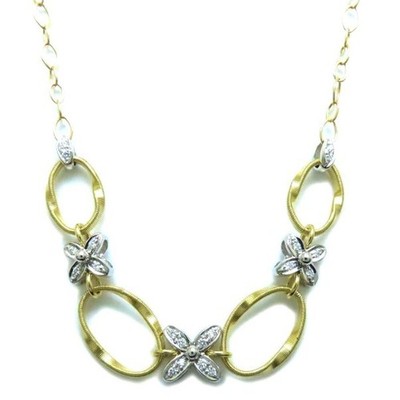 Marco Bicego Marrakech Onde Diamant Anhänger Halskette 18K Gelb & Weißgold
