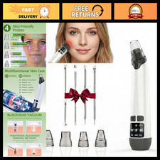 Pore Vacuum Blackhead Remover with 4 Probes  3 Suction Levels - White