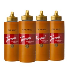 Torani Puremade Sauce, Caramel, 16.5 fl oz Pack of 4 , Colorless