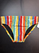Men  s SPEEDO Swim Briefs Euro Brazilian Size 30 Clean Stripe Endurance