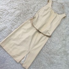 USED GIANNI VERSACE DRESS, IVORY, WITH BELT, ELEGANT STYLE. ACCEPTABLE