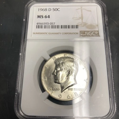 1968-D  KENNEDY  US Silver Half Dollar NGC MS 64