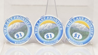 Set of 3 $1 Poker Chips from The Last Frontier Casino in La Center, Washington