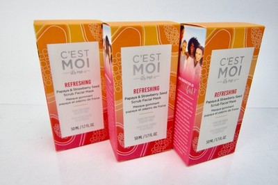 C'est Moi it's me Refreshing Papaya & Strawberry Seed Scrub Facial Mask 3x 50ml